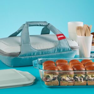Pyrex® Deep Portable 4-piece Glass Baking Dish Set Portable Set, Green Sage Lid - Image 2