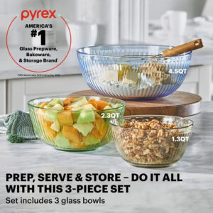 Alternative view of Pyrex® Colors Sculpted Tinted 3-piece Mixing Bowl Set