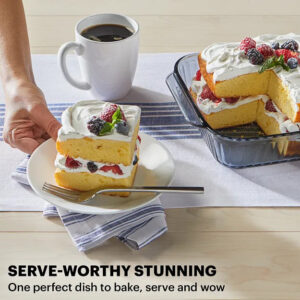 Pyrex® Colors Sculpted Tinted 8" Square Baking Dish with Plastic Lid, Smoke - Image 3