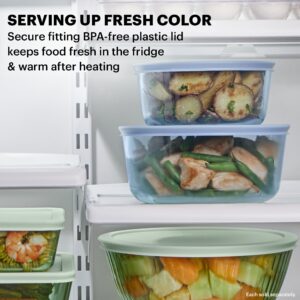 Pyrex® Simply Store® Tinted 10-piece Round Storage Set with Blue Plastic Lids - Image 3