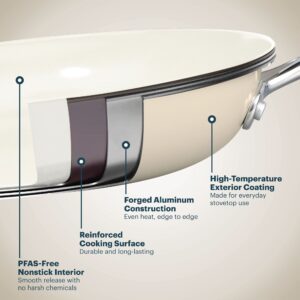 Pyrex® Ceramic Cookware 10.8-in/3.5qt Deep Fry Pan with Lid - Image 5