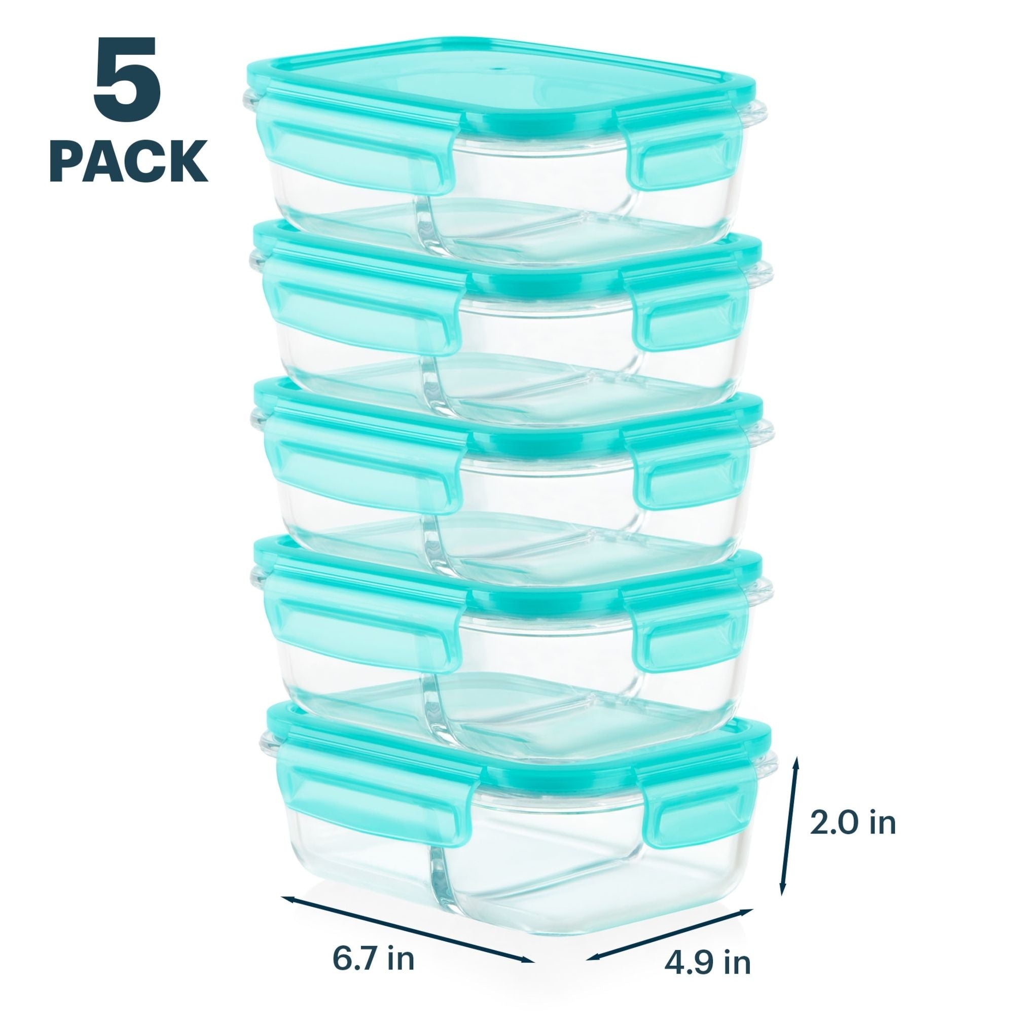 Pyrex® MealBox 10-Piece Divided Storage Set, 2.3 Cup - Image 3