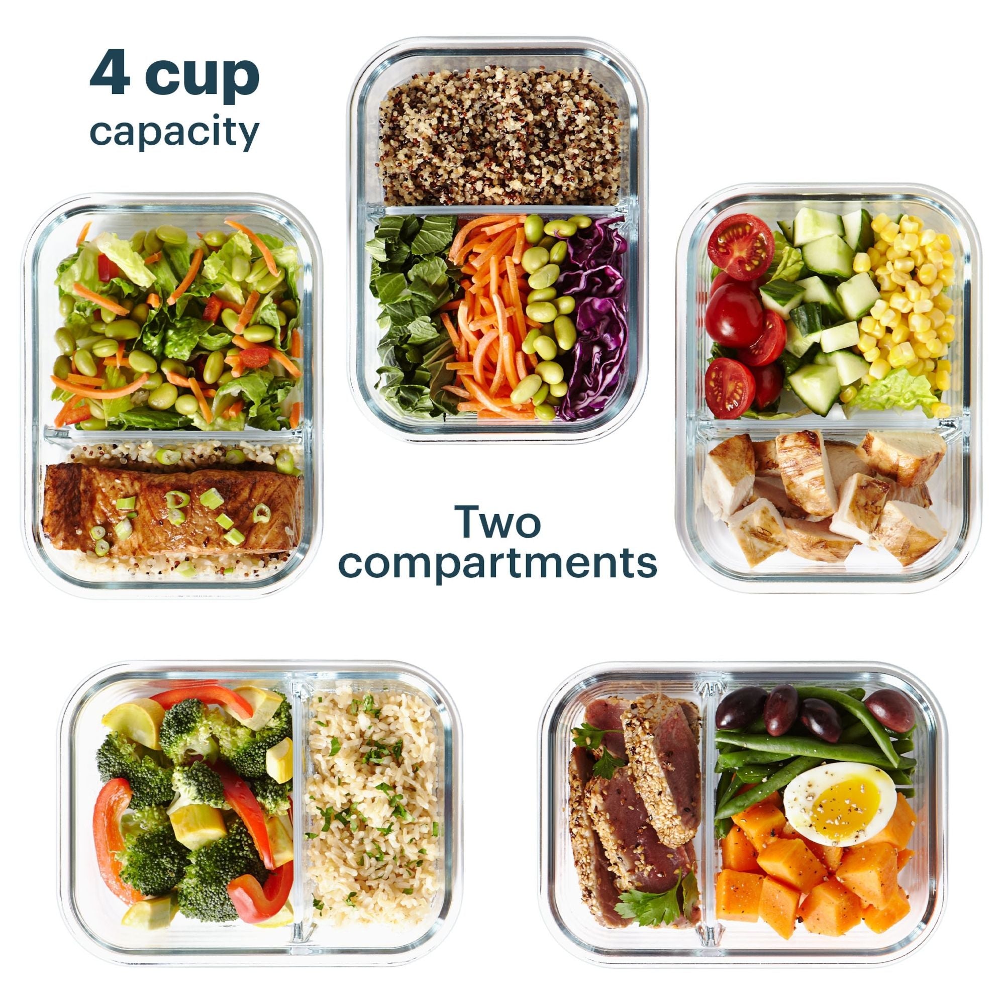 Pyrex® MealBox 10-Piece Divided Storage Set, 4 Cup - Image 4