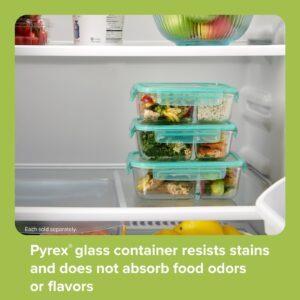 Snapware® MealBox™ 5.8-cup Divided Glass Food Storage Container with Blue Lid - Image 3