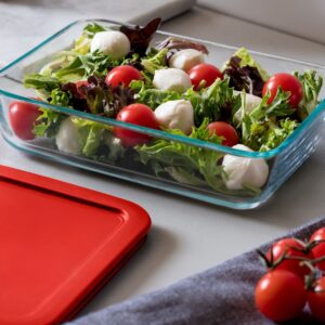 Alternative view of Pyrex® Simply Store® 6-cup Rectangular Glass Food Storage Container with Red Lid